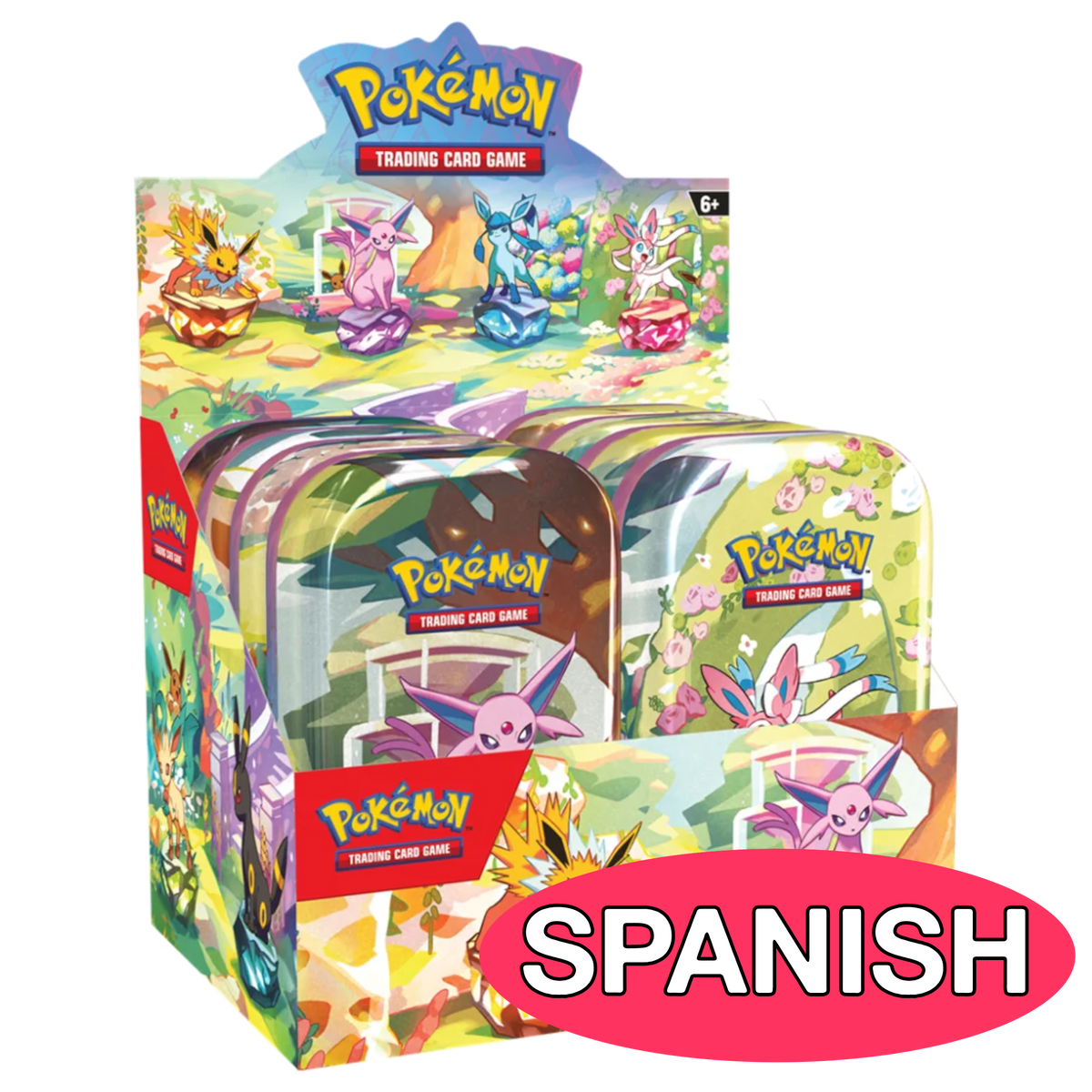 Prismatic Evolutions Mini Tin Display (Spanish)